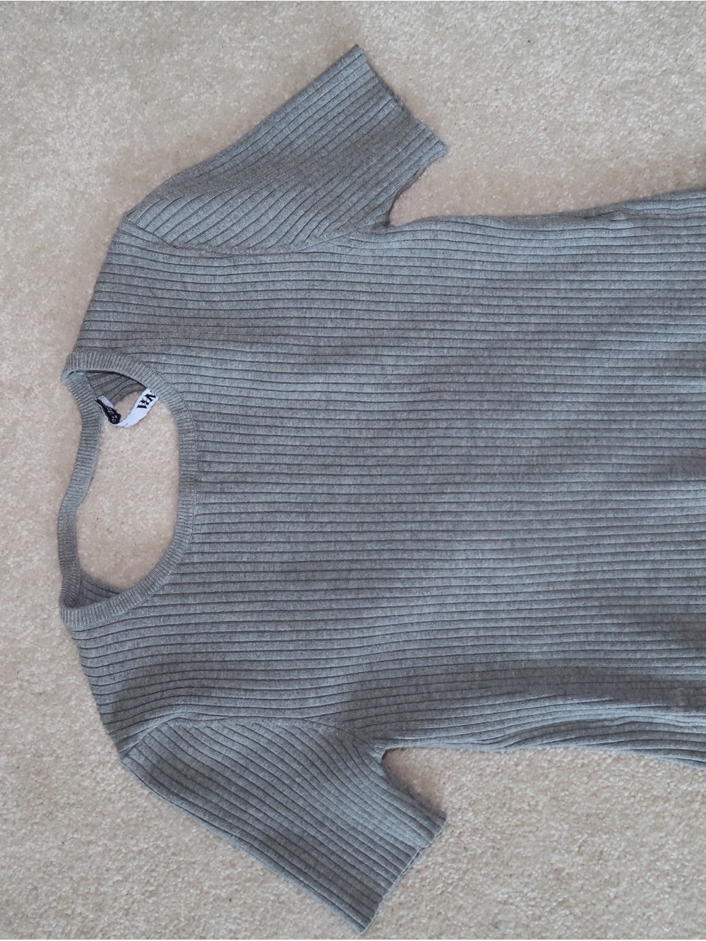 Zara Ribbed Crop Top - Gray